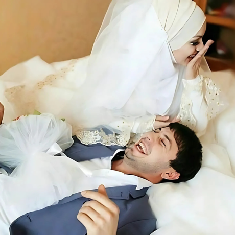 Elegant Muslim couple posing on their wedding day | Success story from the best Muslim matchmaker in USA