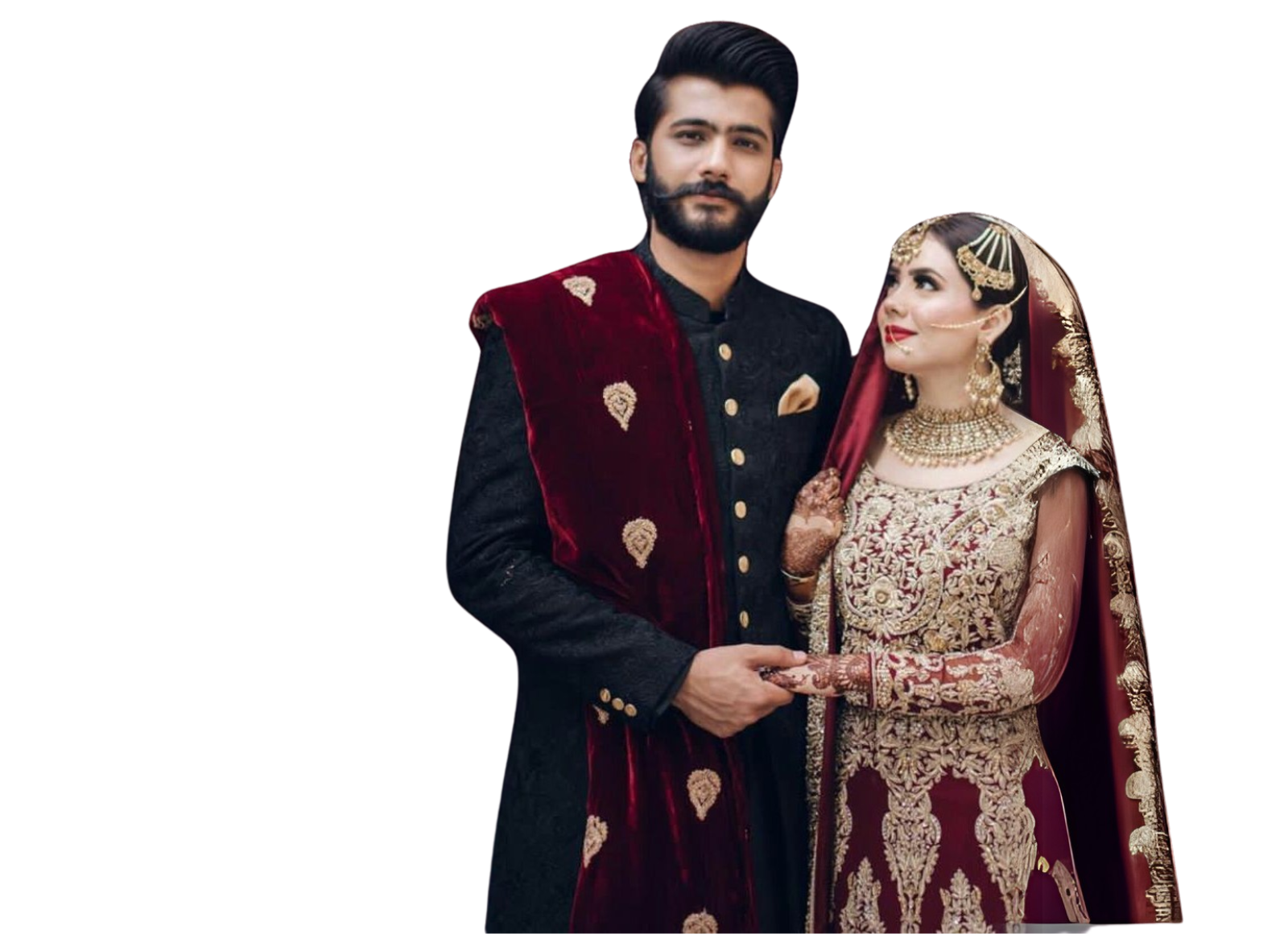 Muslim couple in traditional attire showcasing elite matrimony services in Hamilton NJ for Nikah