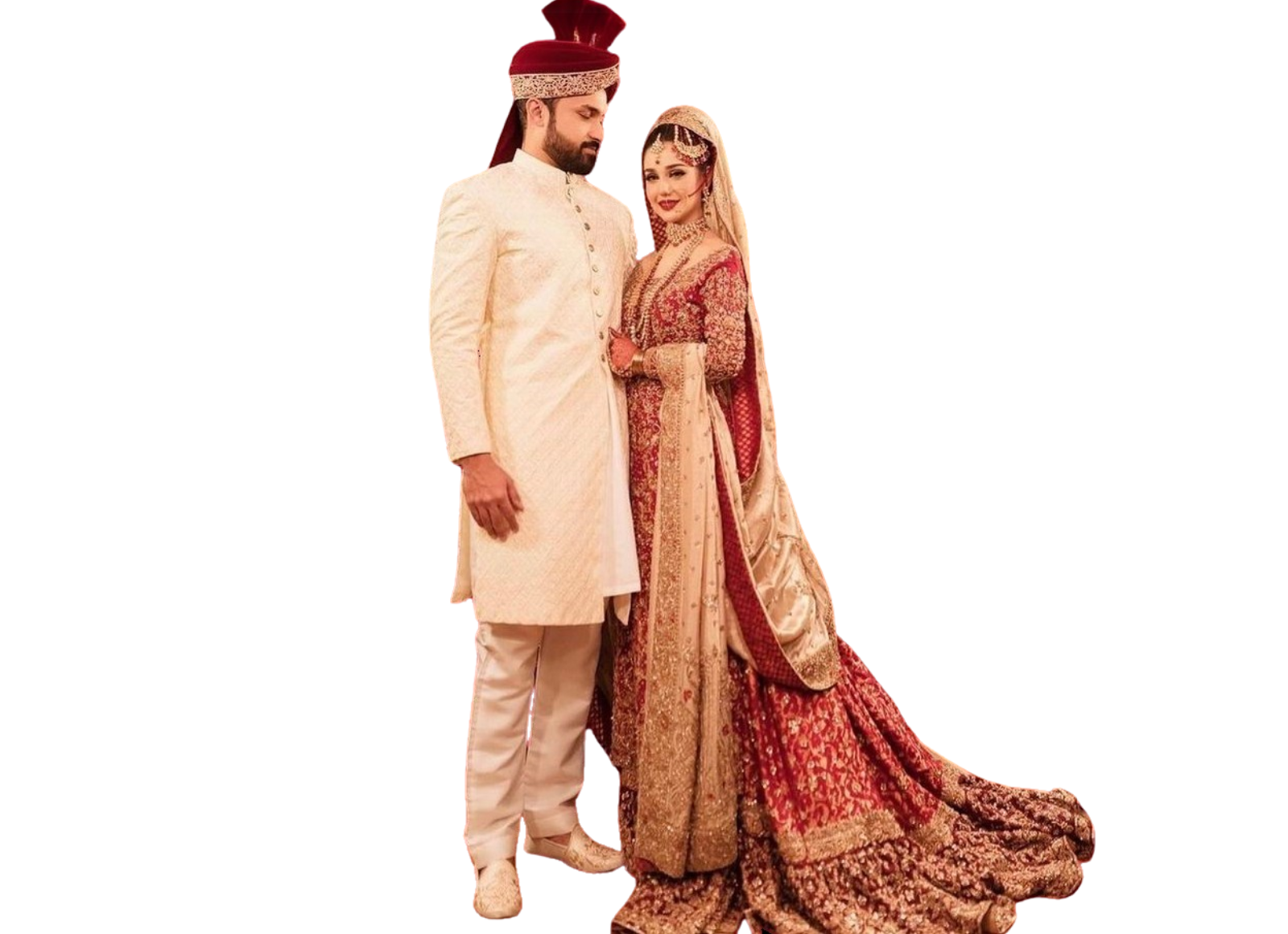 Muslim bride and groom in traditional dress representing elite matrimony services in Jersey City for Nikah