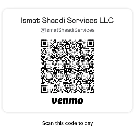 Venmo QR code for Ismat Shaadi Services